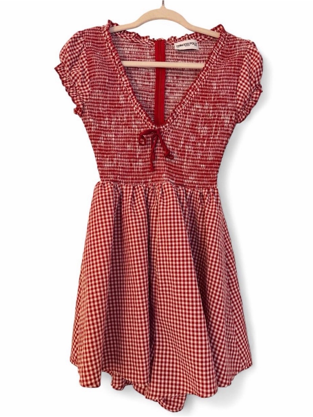 Princess Polly Ladybug Gingham Mini Dress Red – Size US 4